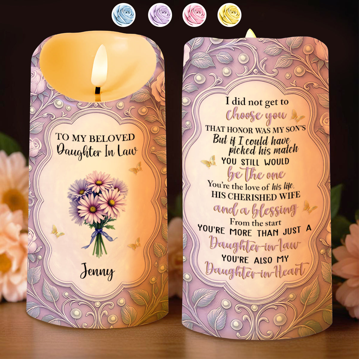 To My Beloved Daughter In Law, Flowers And Hearts