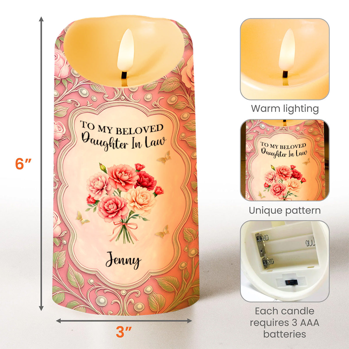 To My Beloved Daughter In Law, Flowers And Hearts