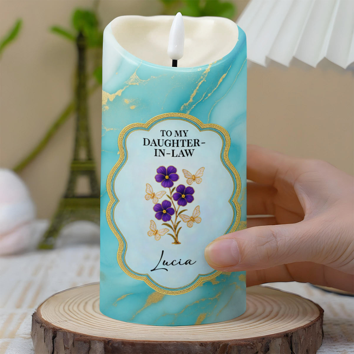 Thank You For Loving My Son, Marbled Design, Flowers