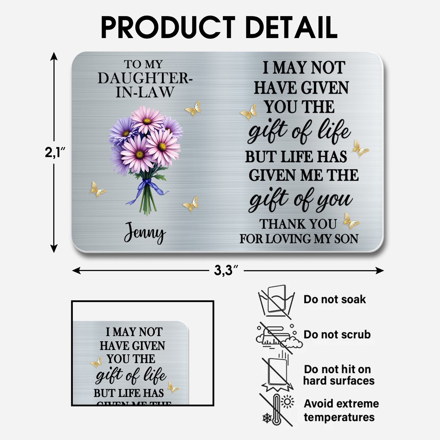 To My Daughter-In-Law, Life's Gift Of You, Flowers And Butterflies