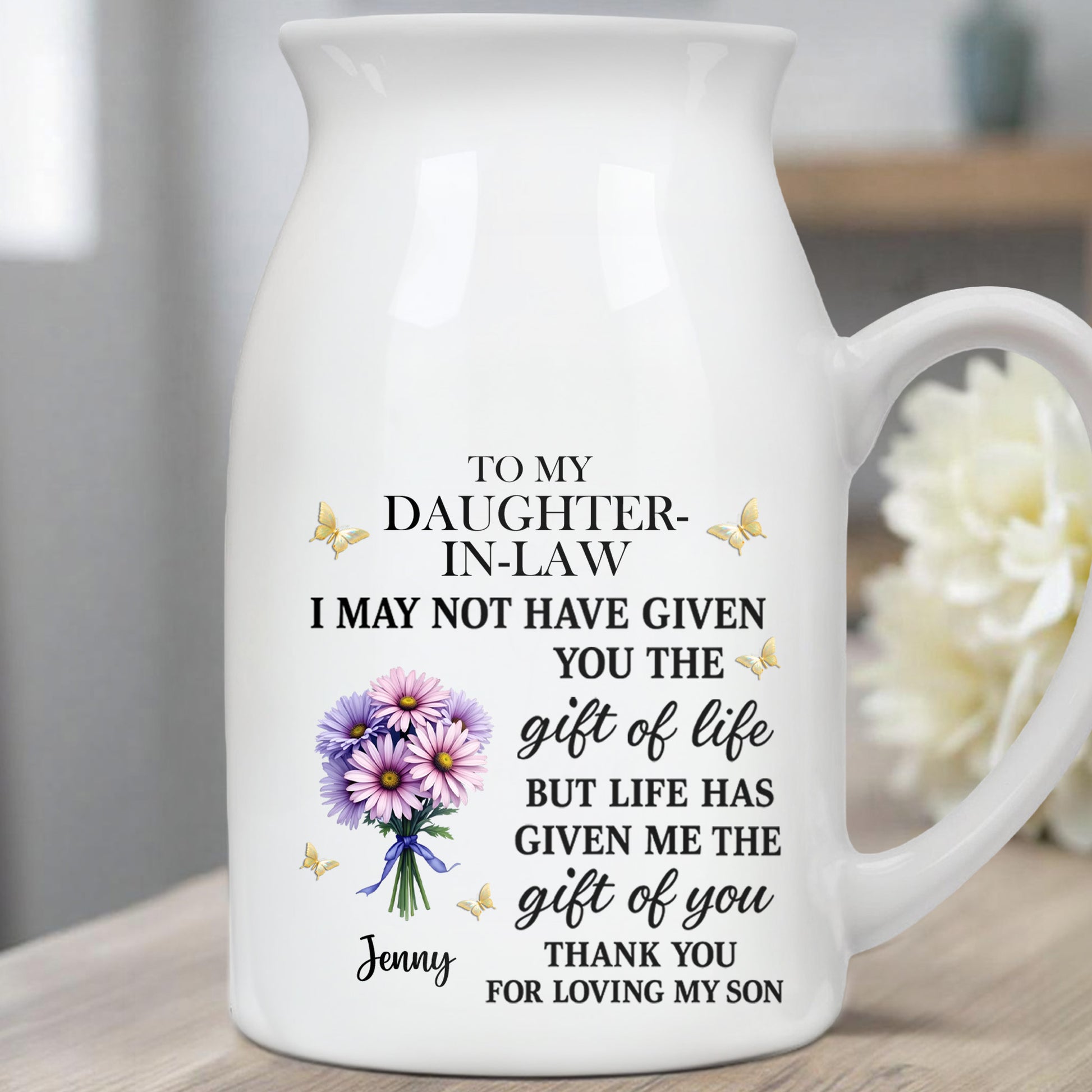 To My Daughter-In-Law, Gift Of You Flowers And Butterflies
