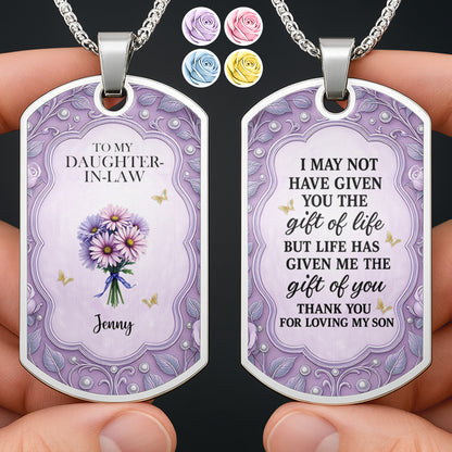 To My Daughter-In-Law, Flowers And Butterflies Necklace