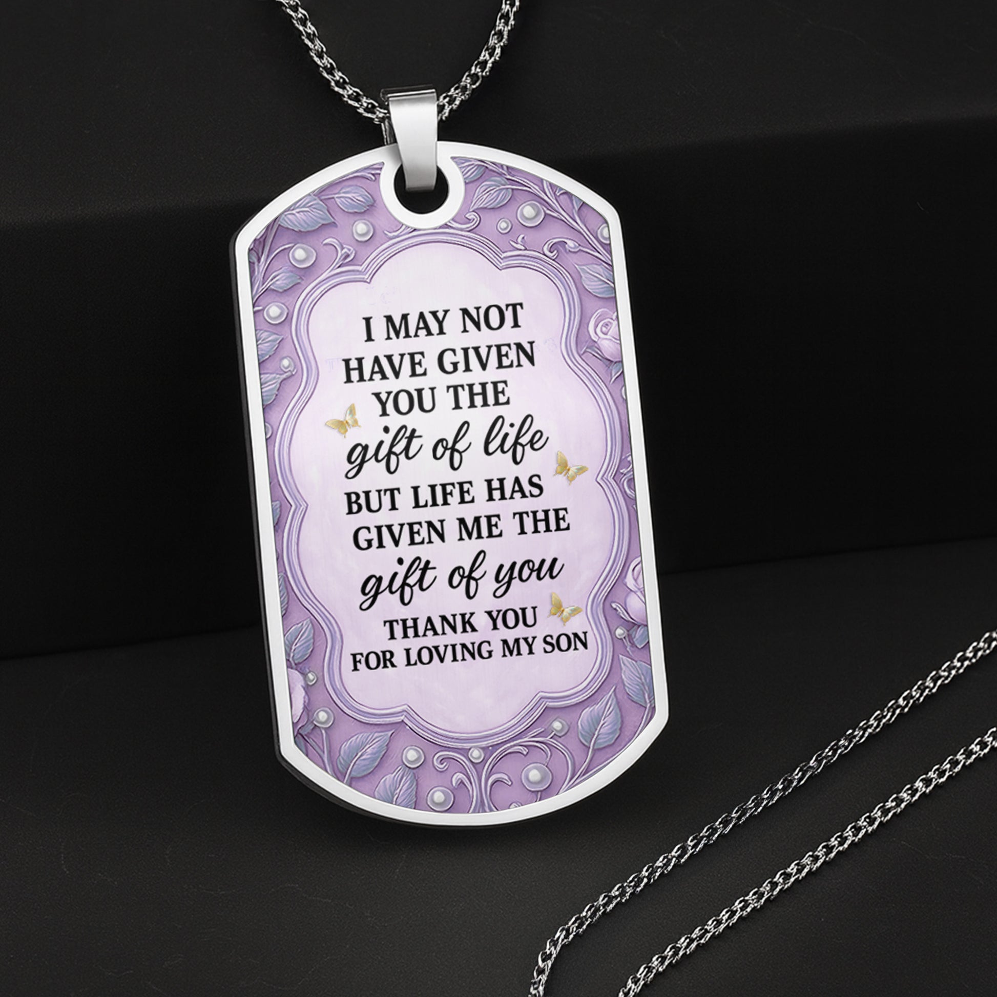 To My Daughter-In-Law, Flowers And Butterflies Necklace