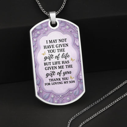 To My Daughter-In-Law, Flowers And Butterflies Necklace