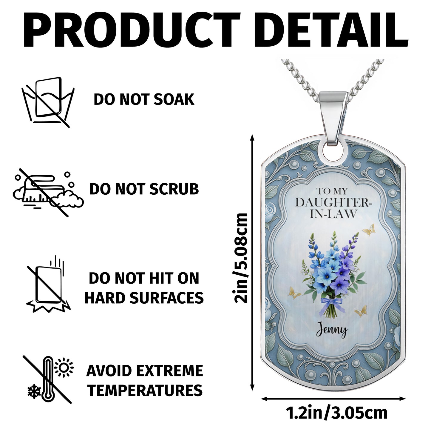 To My Daughter-In-Law, Flowers And Butterflies Necklace