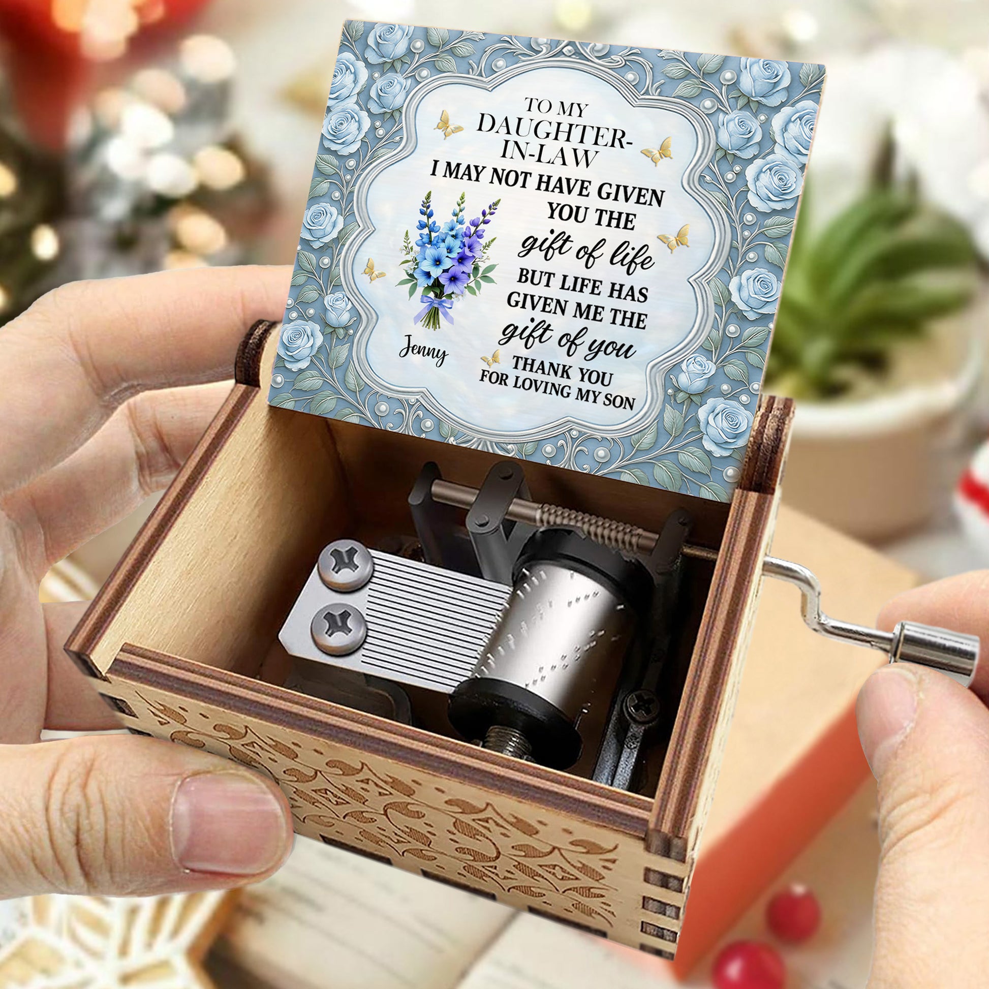 To My Daughter-In-Law, Thank You For Loving My Son, Roses And Butterflies