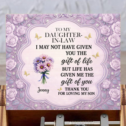 To My Daughter-In-Law, Thank You For Loving My Son, Roses And Butterflies