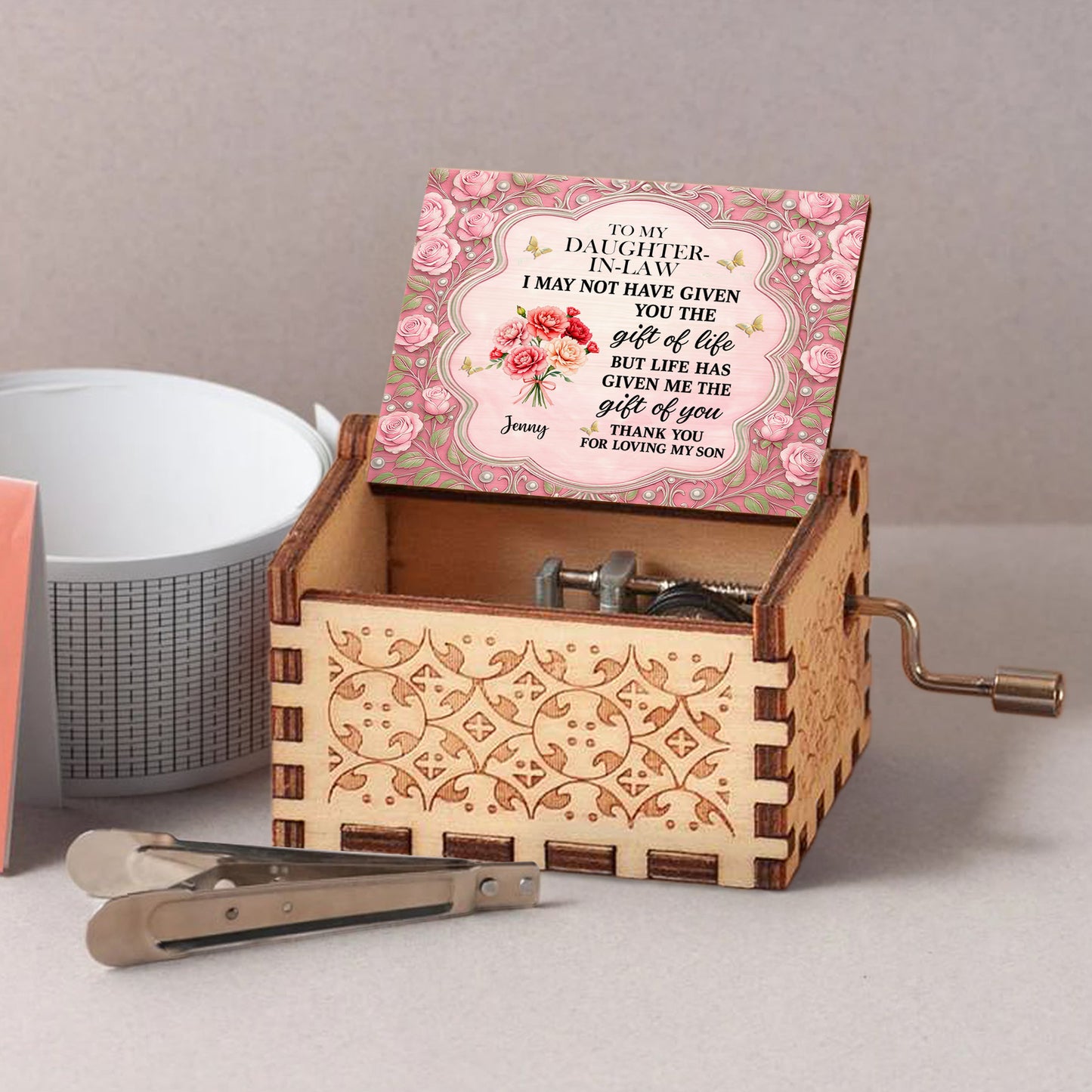 To My Daughter-In-Law, Thank You For Loving My Son, Roses And Butterflies