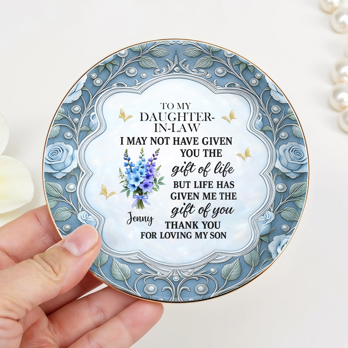 To My Daughter-In-Law, Thank You For Loving My Son, Flowers