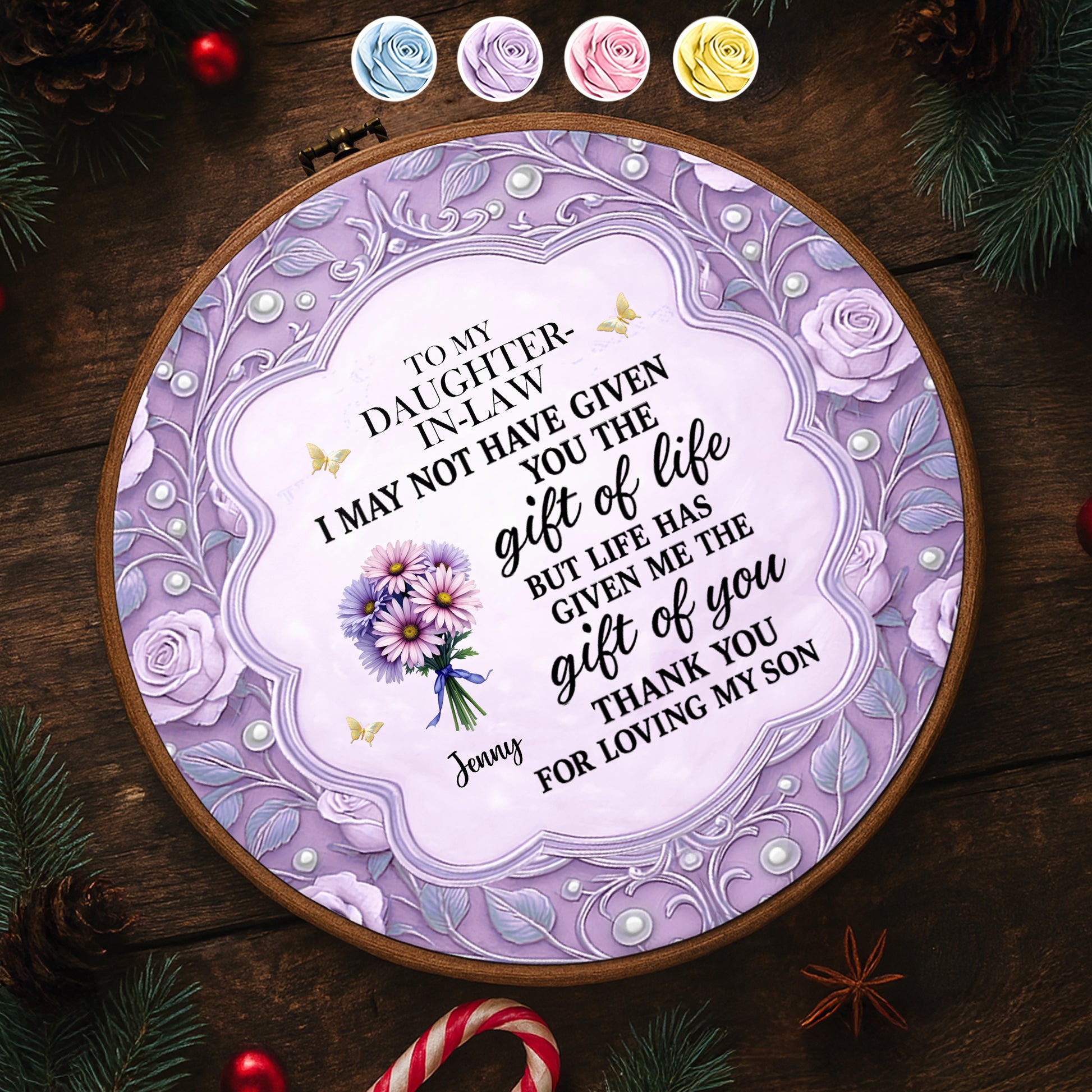 To My Daughter-In-Law, Life’s Greatest Gifts, Flowers And Butterflies Design