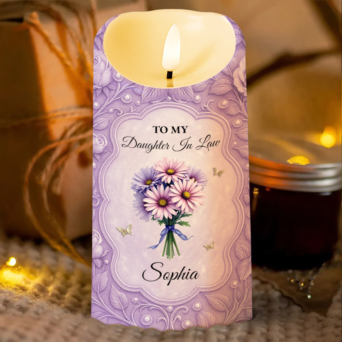 To My Daughter In Law, Flowers And Butterflies