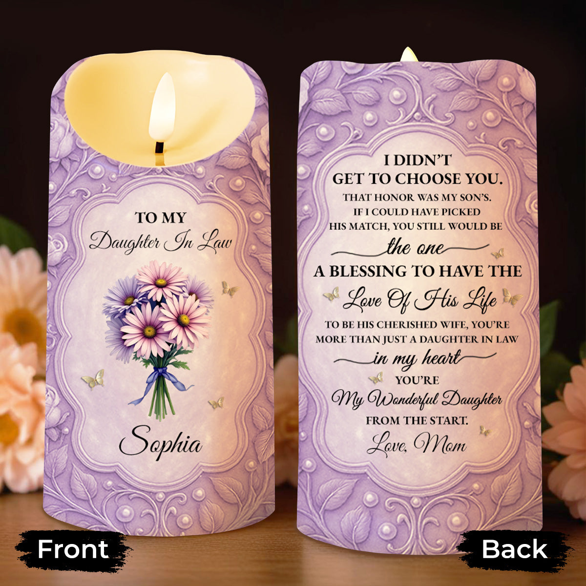 To My Daughter In Law, Flowers And Butterflies