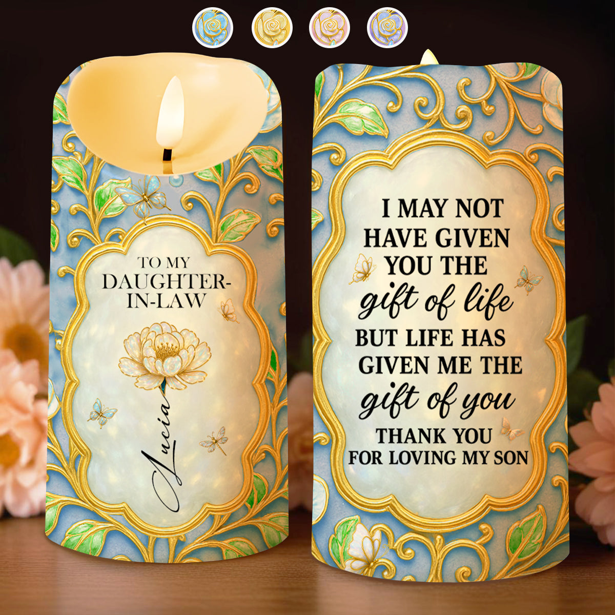 Thank You For Loving My Son, Floral Design