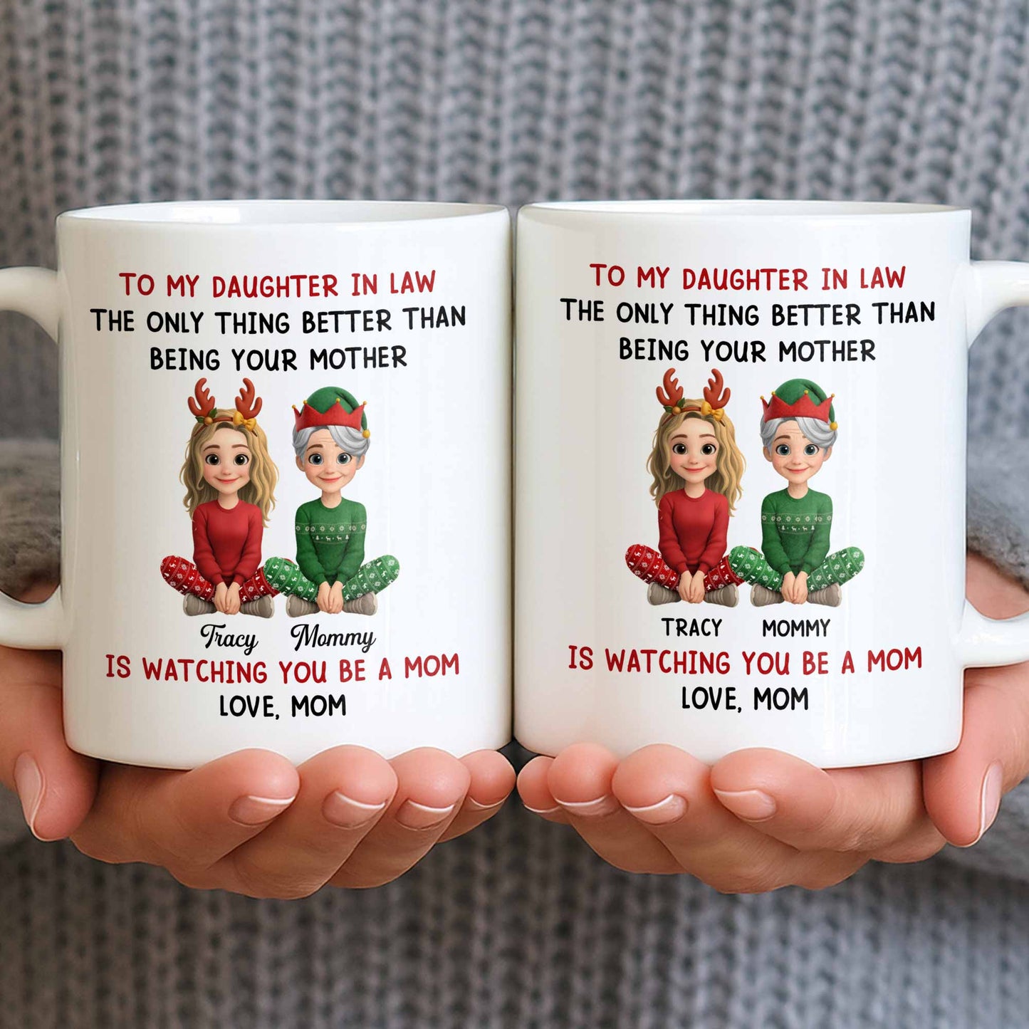 To My Daughter In Law, Love From Mom, Reindeer Antlers