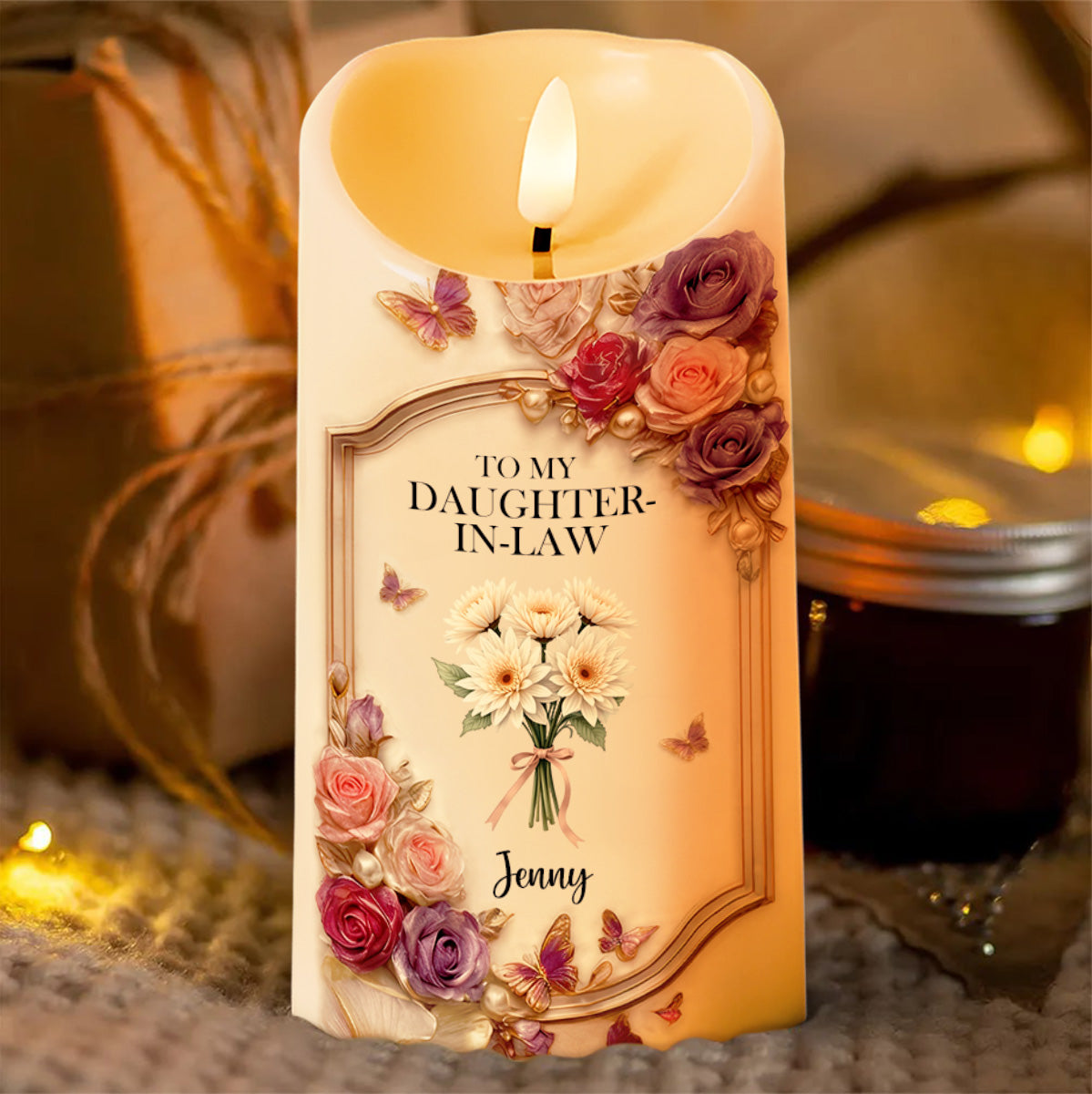 To My Daughter-In-Law, Roses And Butterflies Design