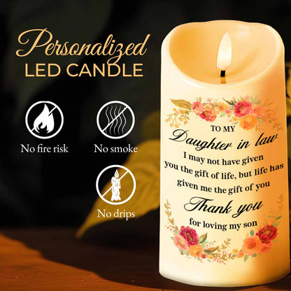 To My Daughter In Law, Thank You For Loving My Son, Flowers