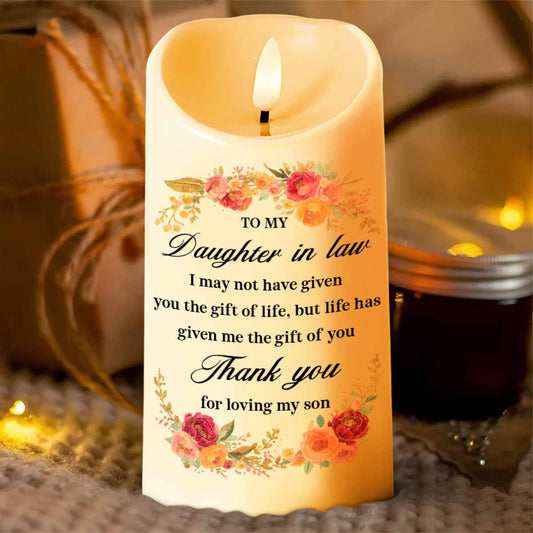 To My Daughter In Law, Thank You For Loving My Son, Flowers