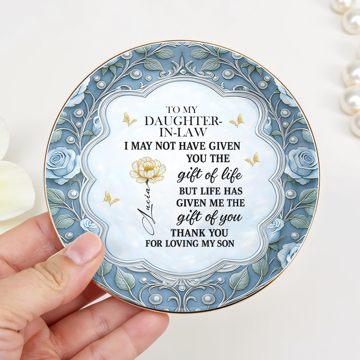 To My Daughter-In-Law, Gift Of Life, Flowers And Butterfly Design