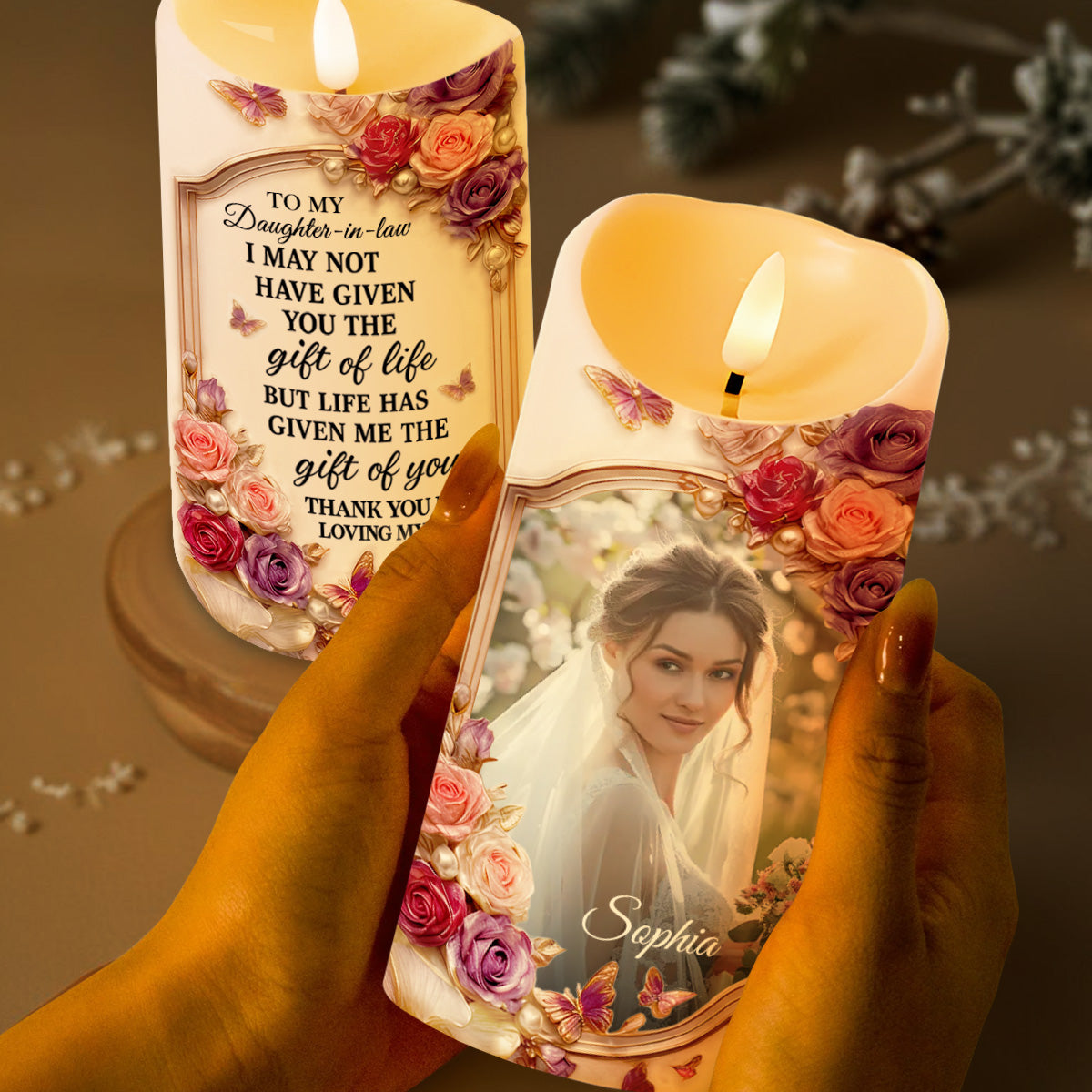 To My Daughter-in-Law, Gift of Life, Roses and Butterflies