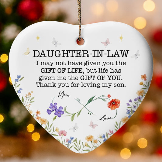 Gift Of Life, Flowers, And Butterflies Heart Ornament