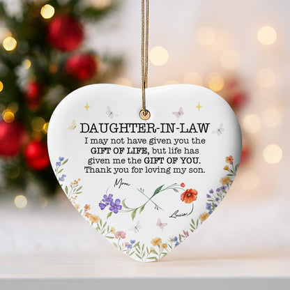 Gift Of Life, Flowers, And Butterflies Heart Ornament
