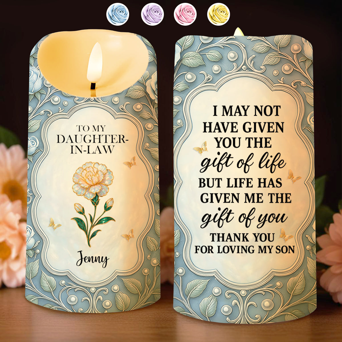 To My Daughter-In-Law, Gift Of Life, Flower And Butterflies Design