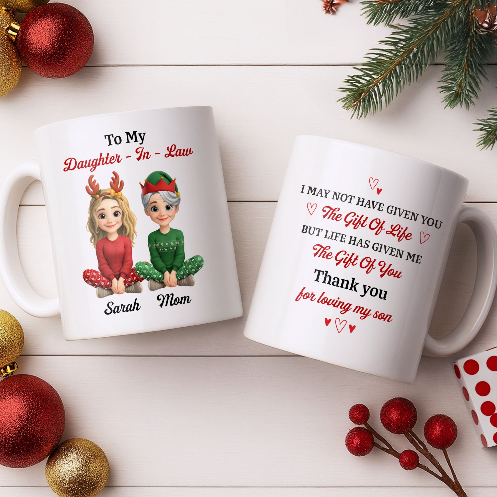 To My Daughter-In-Law, Thank You For Loving My Son, Christmas Reindeer Antlers