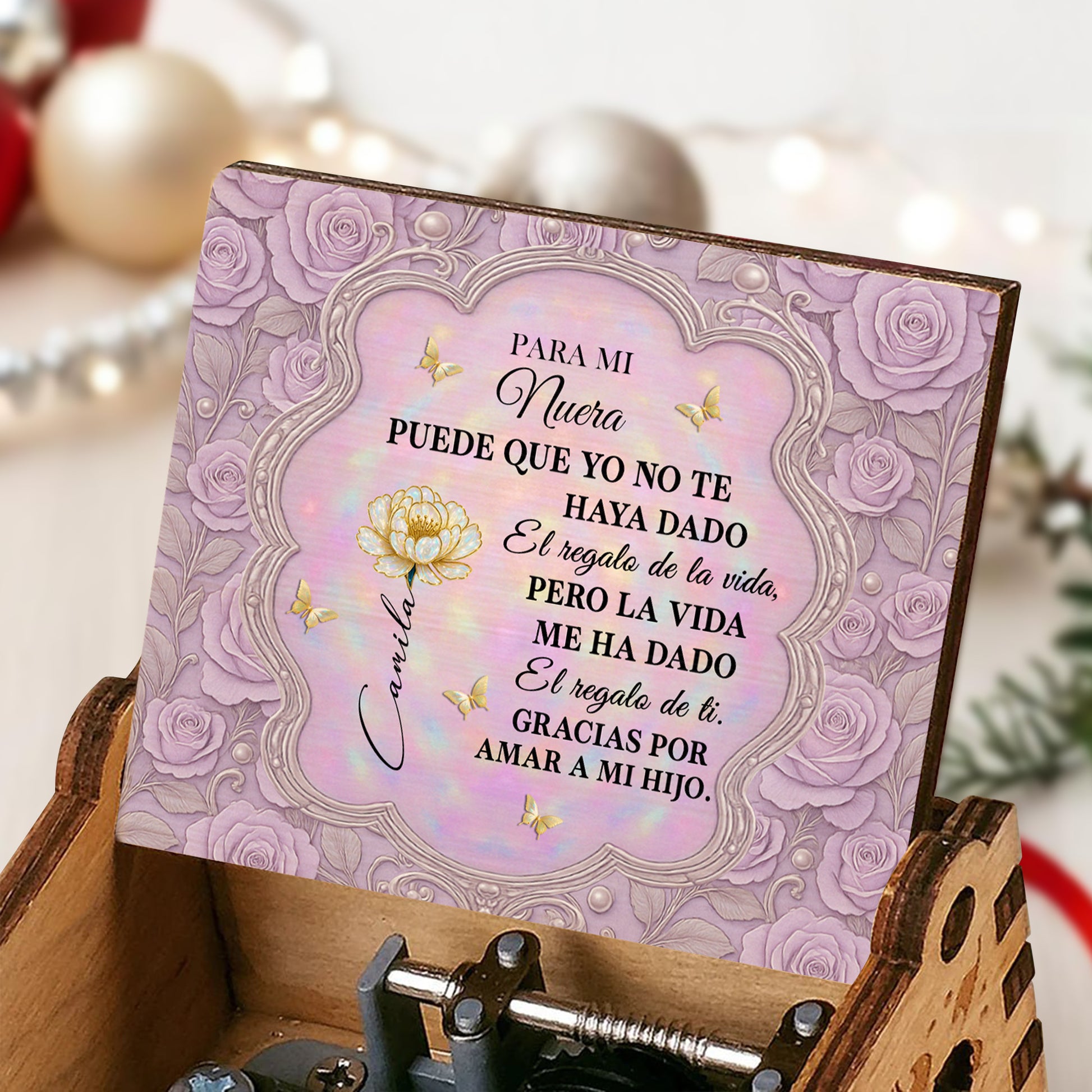 Para Mi Nuera, Roses and Butterflies Design