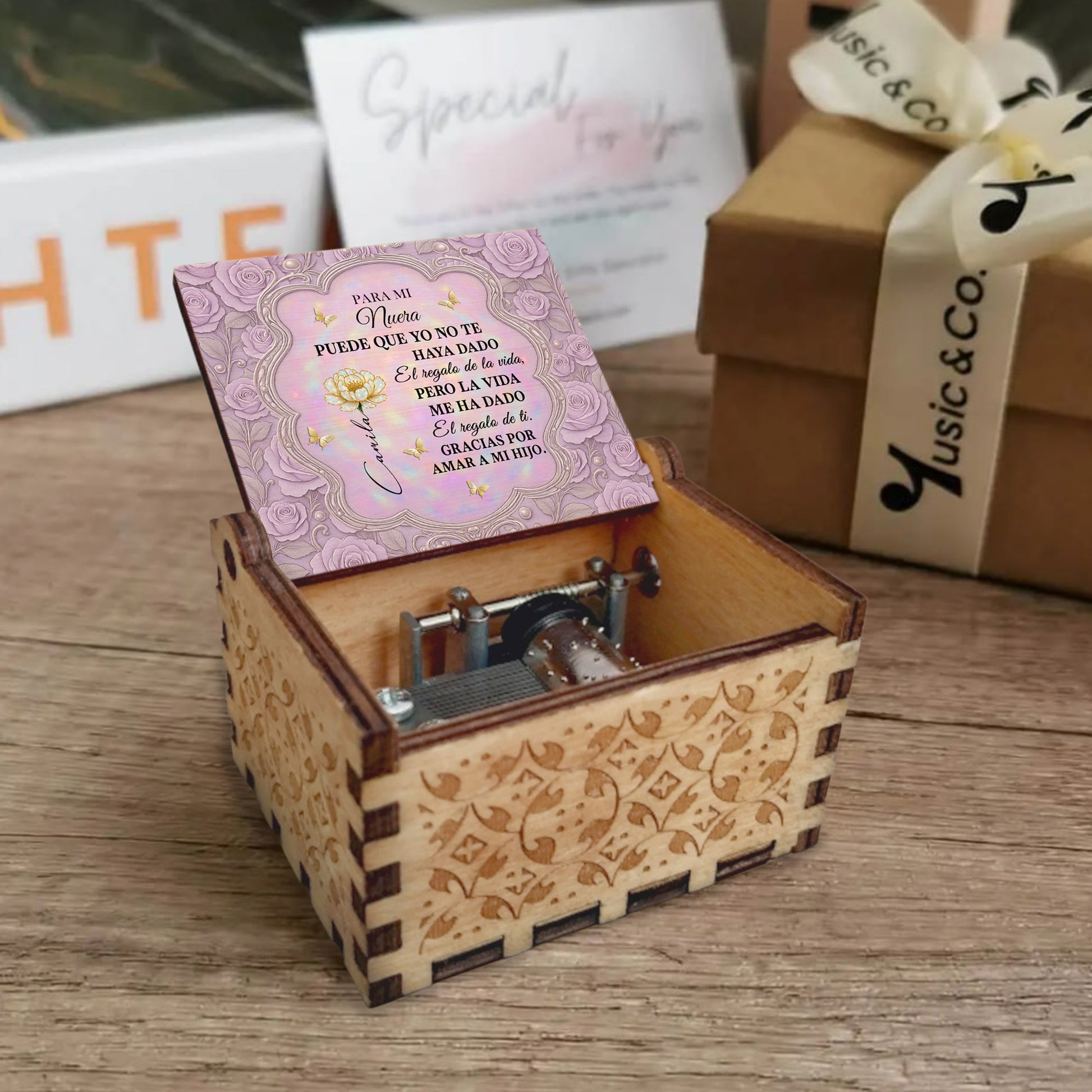 Para Mi Nuera, Roses and Butterflies Design