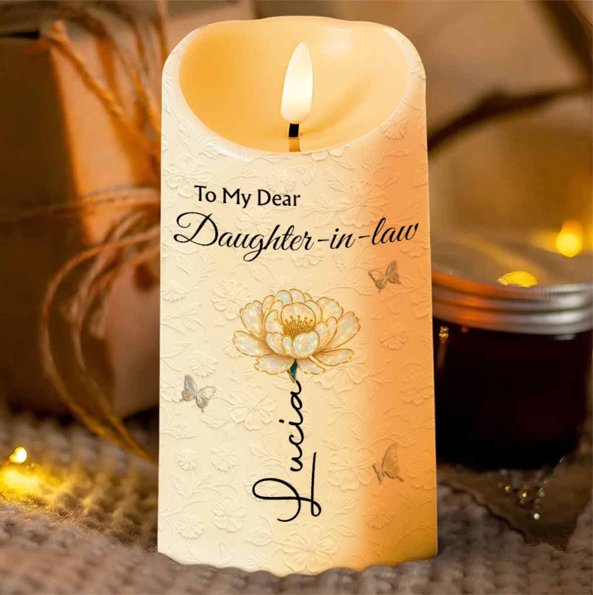 To My Dear Daughter-in-law, Flower And Butterfly Design