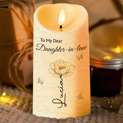 To My Dear Daughter-in-law, Flower And Butterfly Design