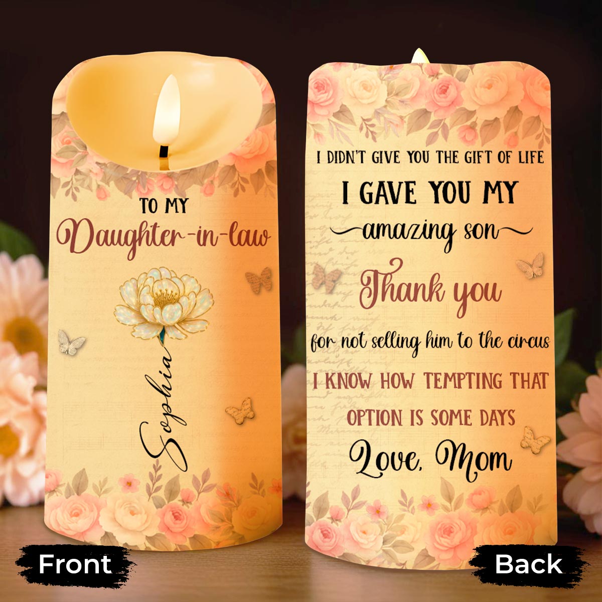 To My Daughter-In-Law, Thank You, Flowers and Butterflies