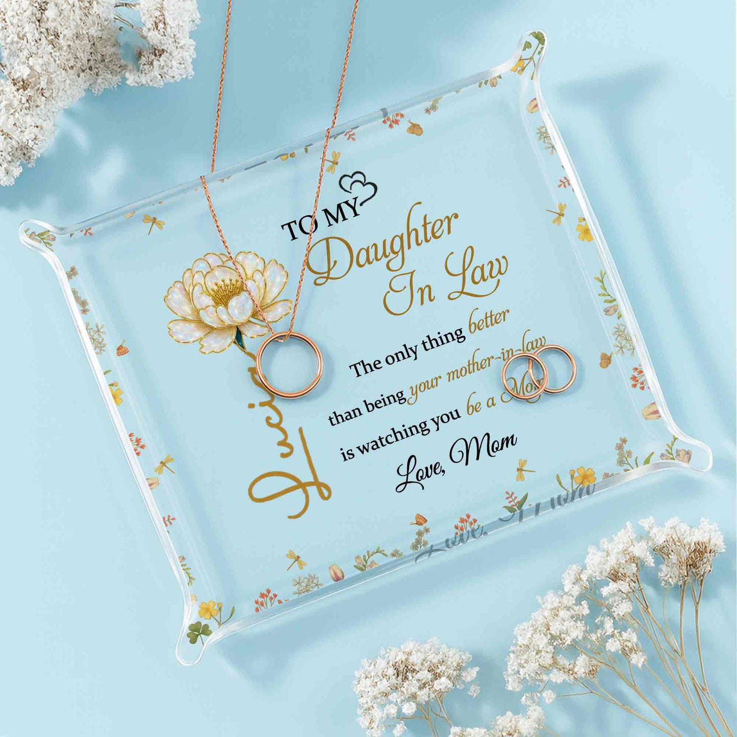 To My Daughter In Law, Golden Flower Design