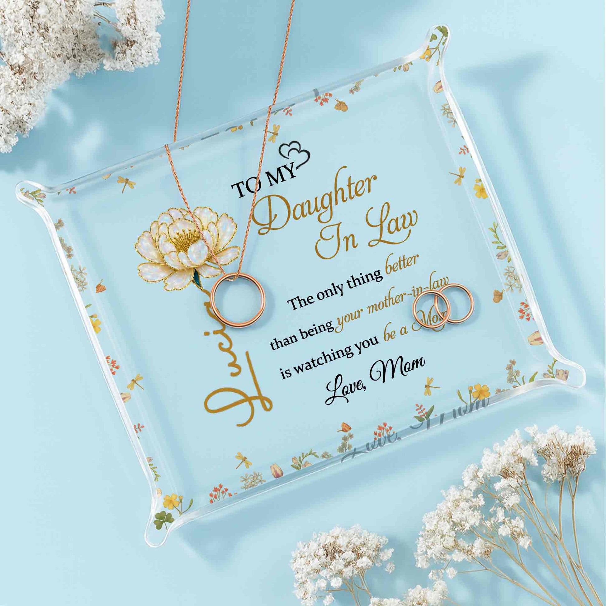 To My Daughter In Law, Golden Flower Design
