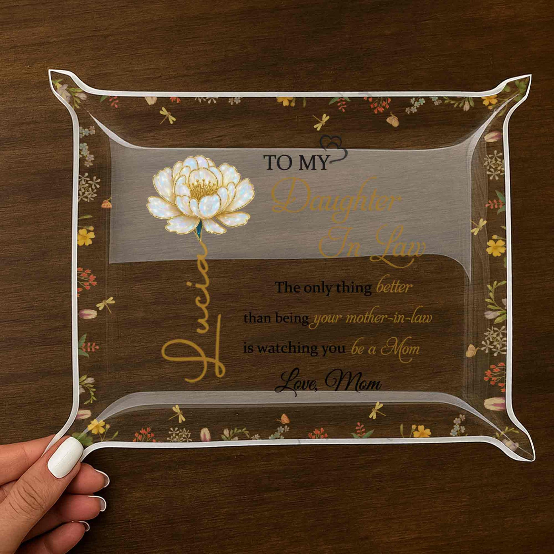 To My Daughter In Law, Golden Flower Design
