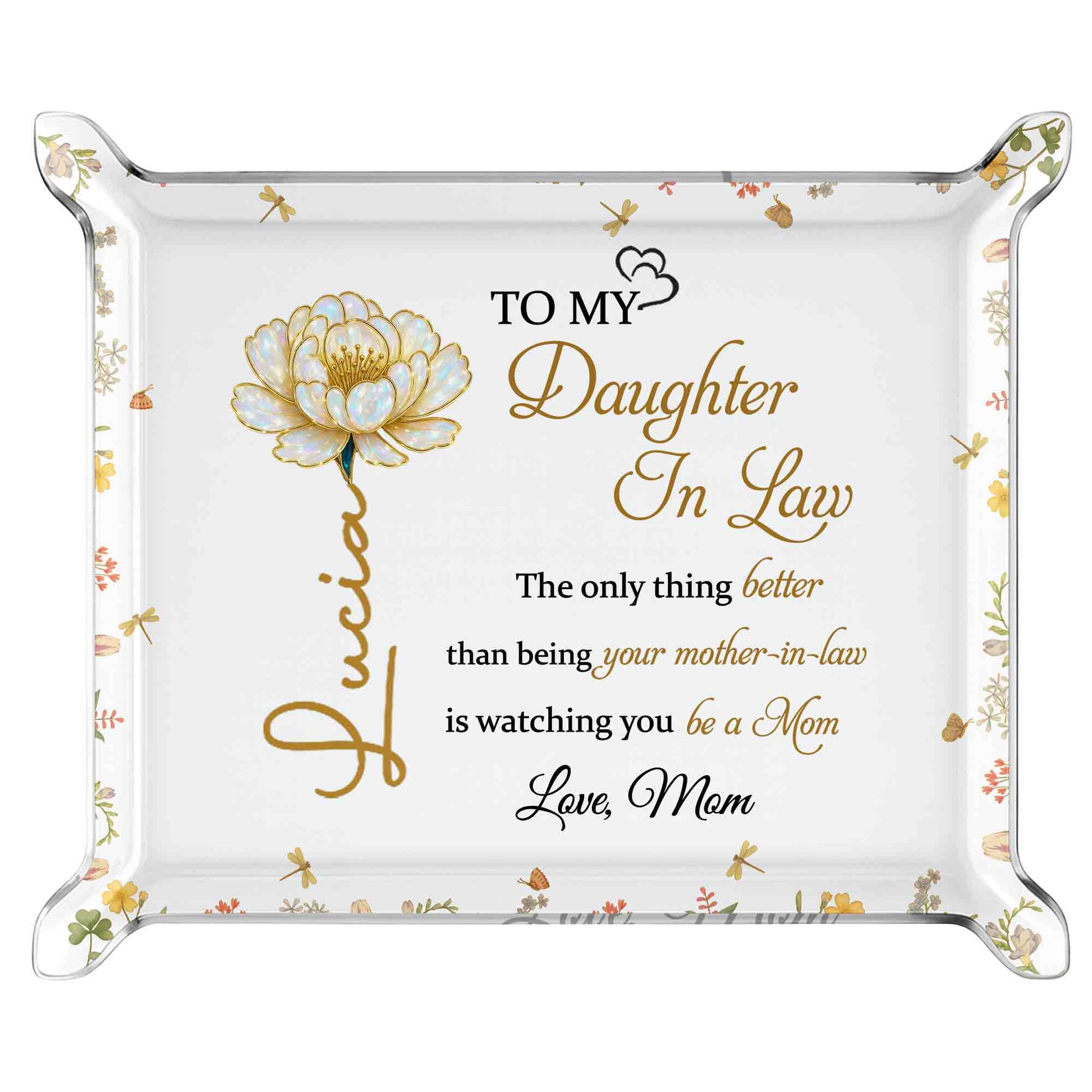 To My Daughter In Law, Golden Flower Design