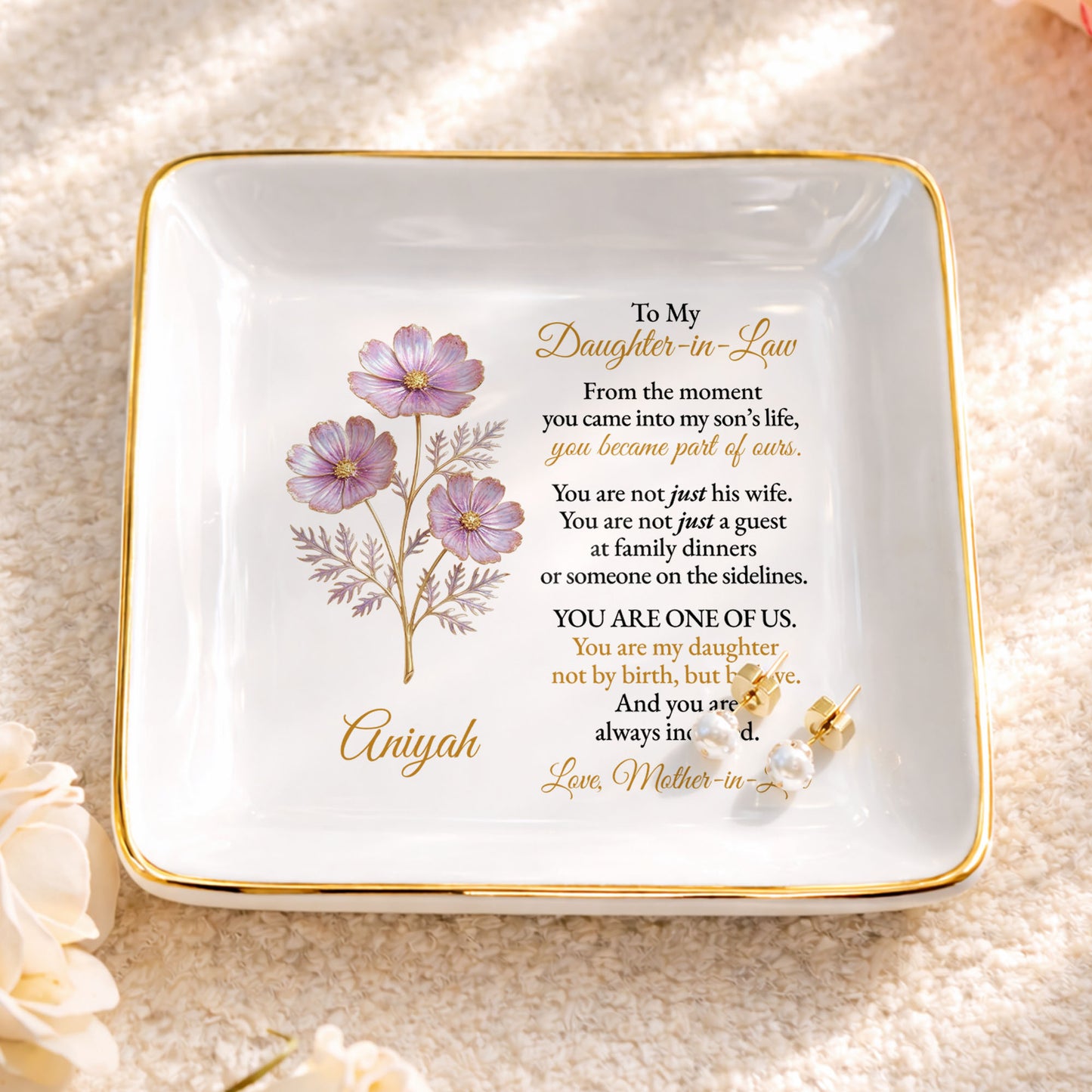 To My Daughter-in-Law, Embrace of Love With Flowers