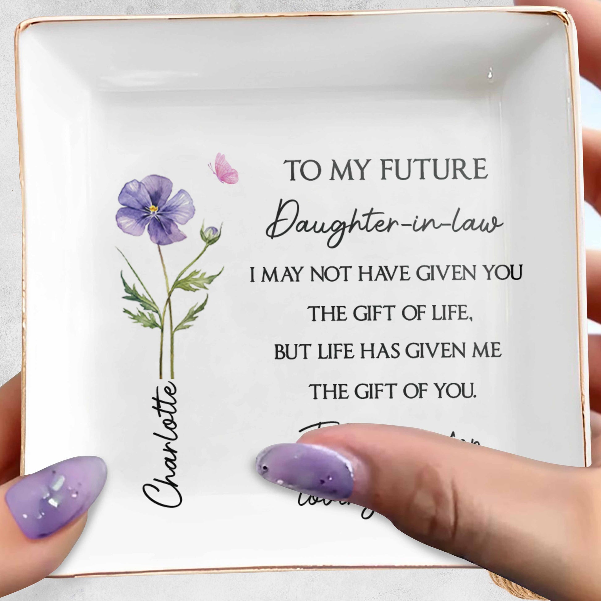 To My Future Daughter-In-Law, Flower And Butterfly Design