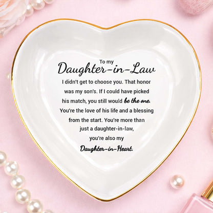 To My Daughter In Law You Still Would Be The One Heart Ceramic - Personalized Custom Jewelry Dish, Ceramic Dish, Heart Shape - DILA138_HCRF