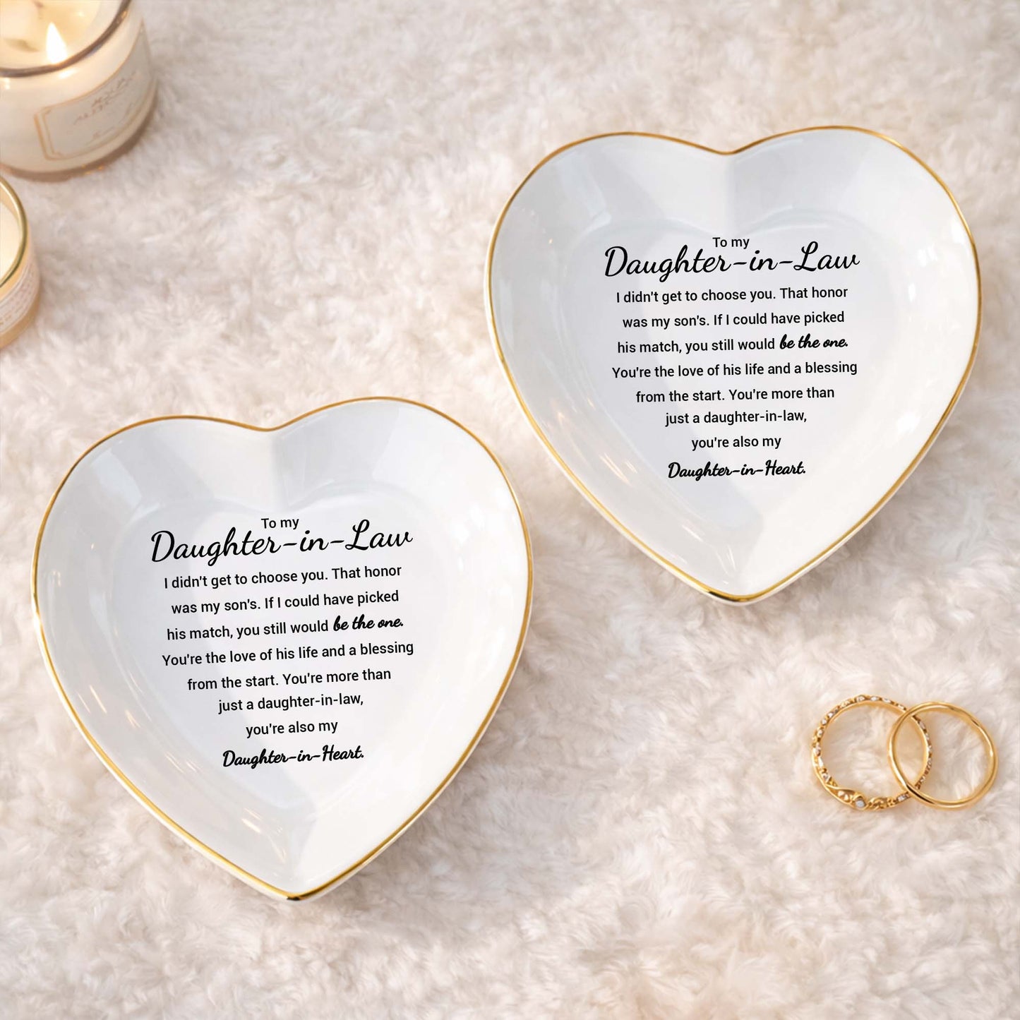 To My Daughter In Law You Still Would Be The One Heart Ceramic - Personalized Custom Jewelry Dish, Ceramic Dish, Heart Shape - DILA138_HCRF