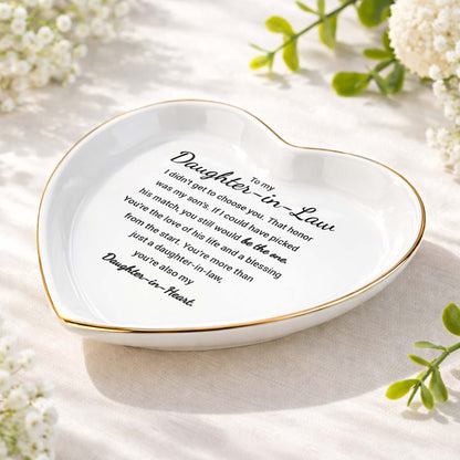 To My Daughter In Law You Still Would Be The One Heart Ceramic - Personalized Custom Jewelry Dish, Ceramic Dish, Heart Shape - DILA138_HCRF