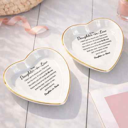 To My Daughter In Law You Still Would Be The One Heart Ceramic - Personalized Custom Jewelry Dish, Ceramic Dish, Heart Shape - DILA138_HCRF