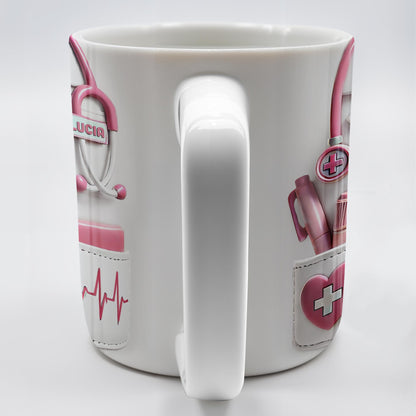Tasse à café personnalisée avec stéthoscope et poche - Motif médical - DOC002_MG