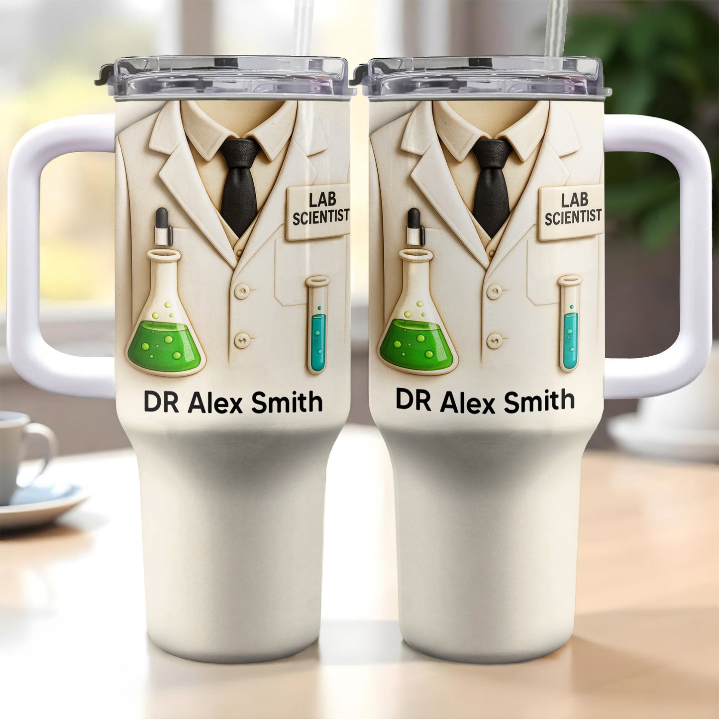 Elegance of Science With Lab Coat And Lab Equipment