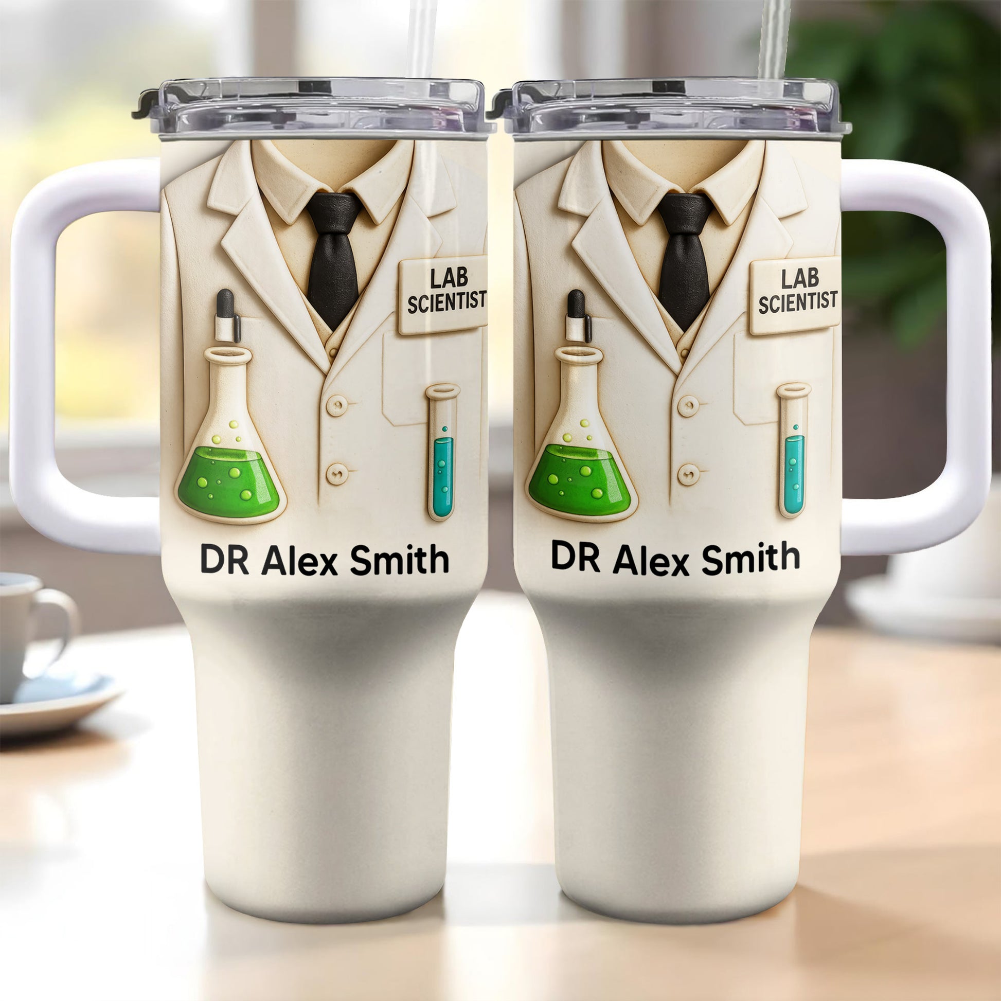 Elegance of Science With Lab Coat And Lab Equipment