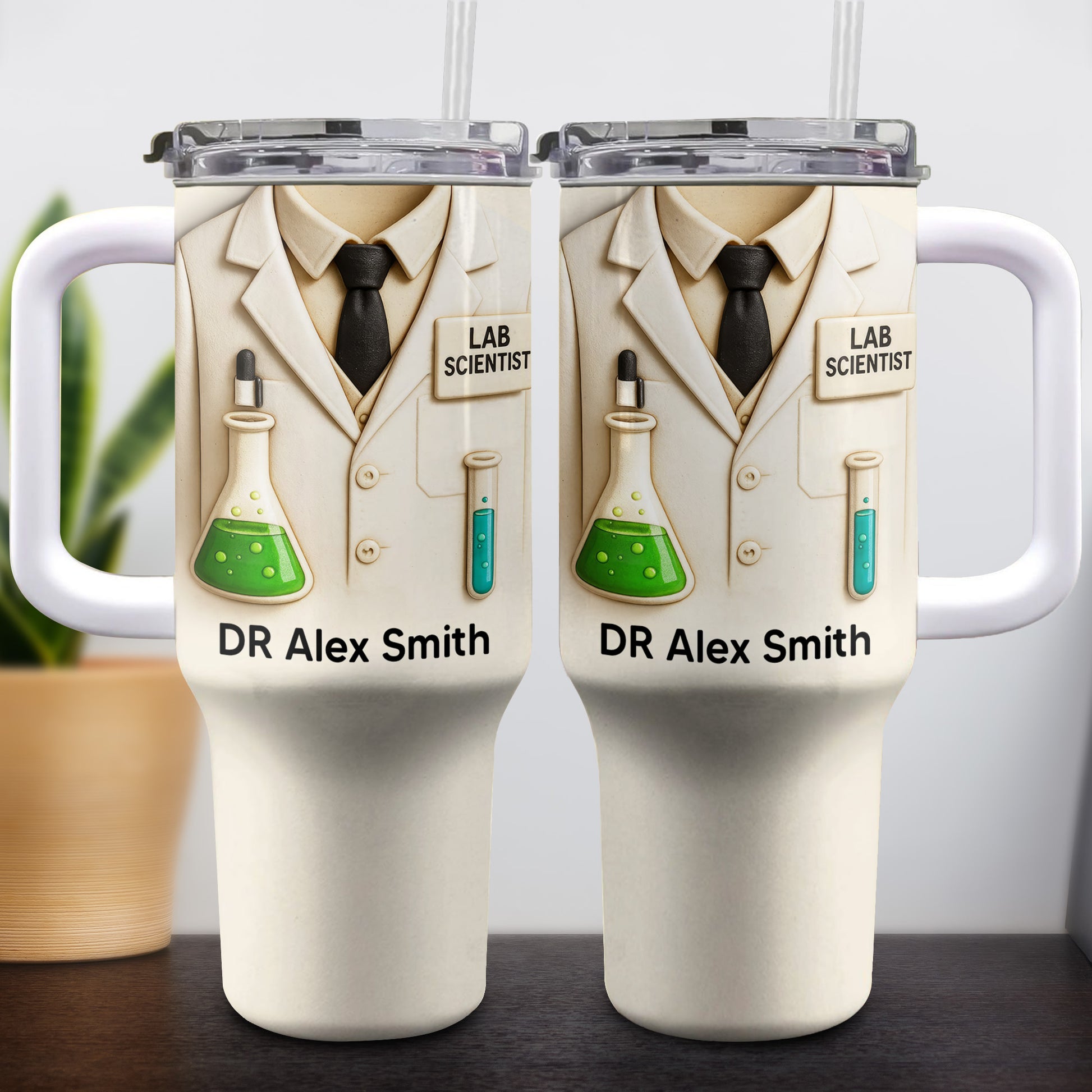 Elegance of Science With Lab Coat And Lab Equipment