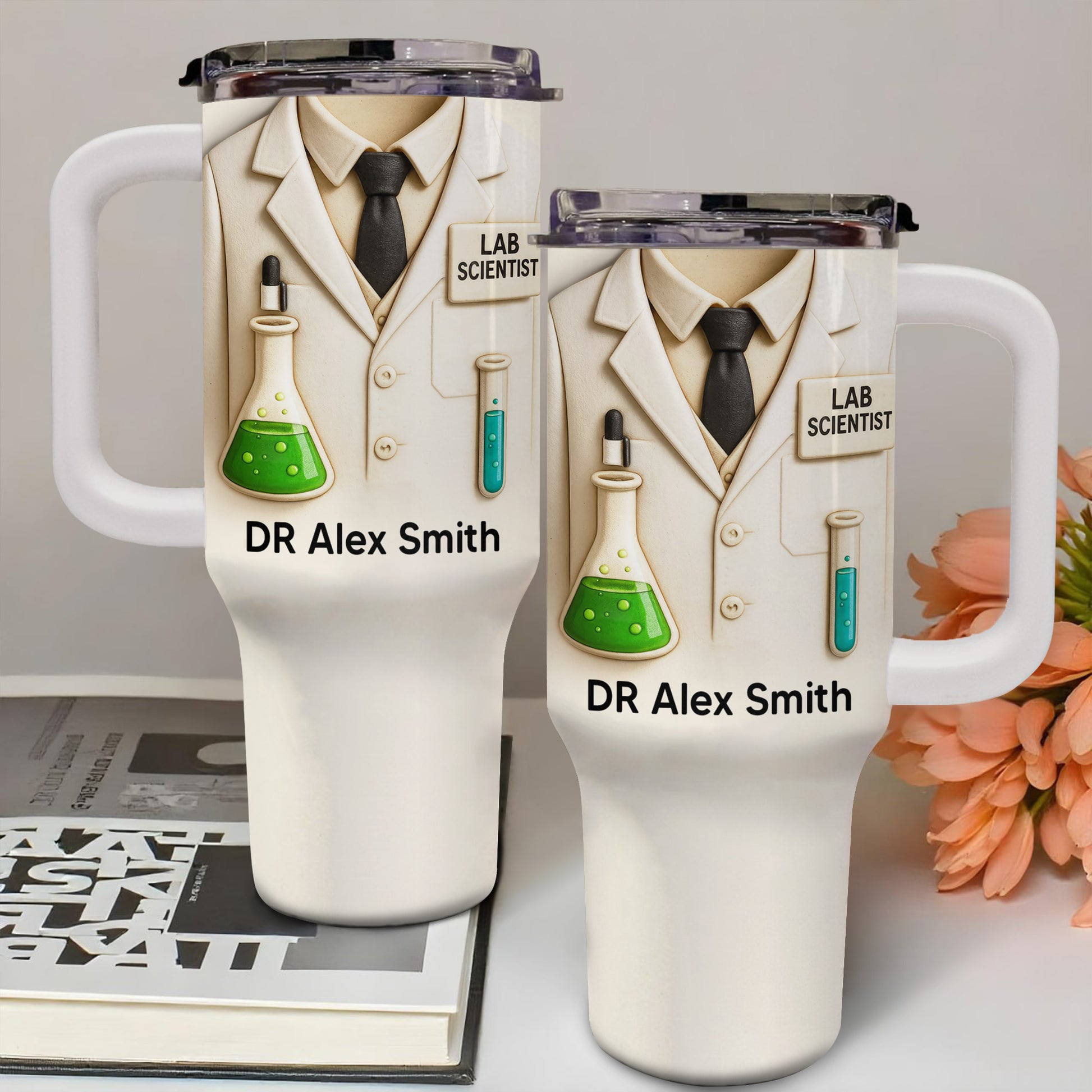 Elegance of Science With Lab Coat And Lab Equipment