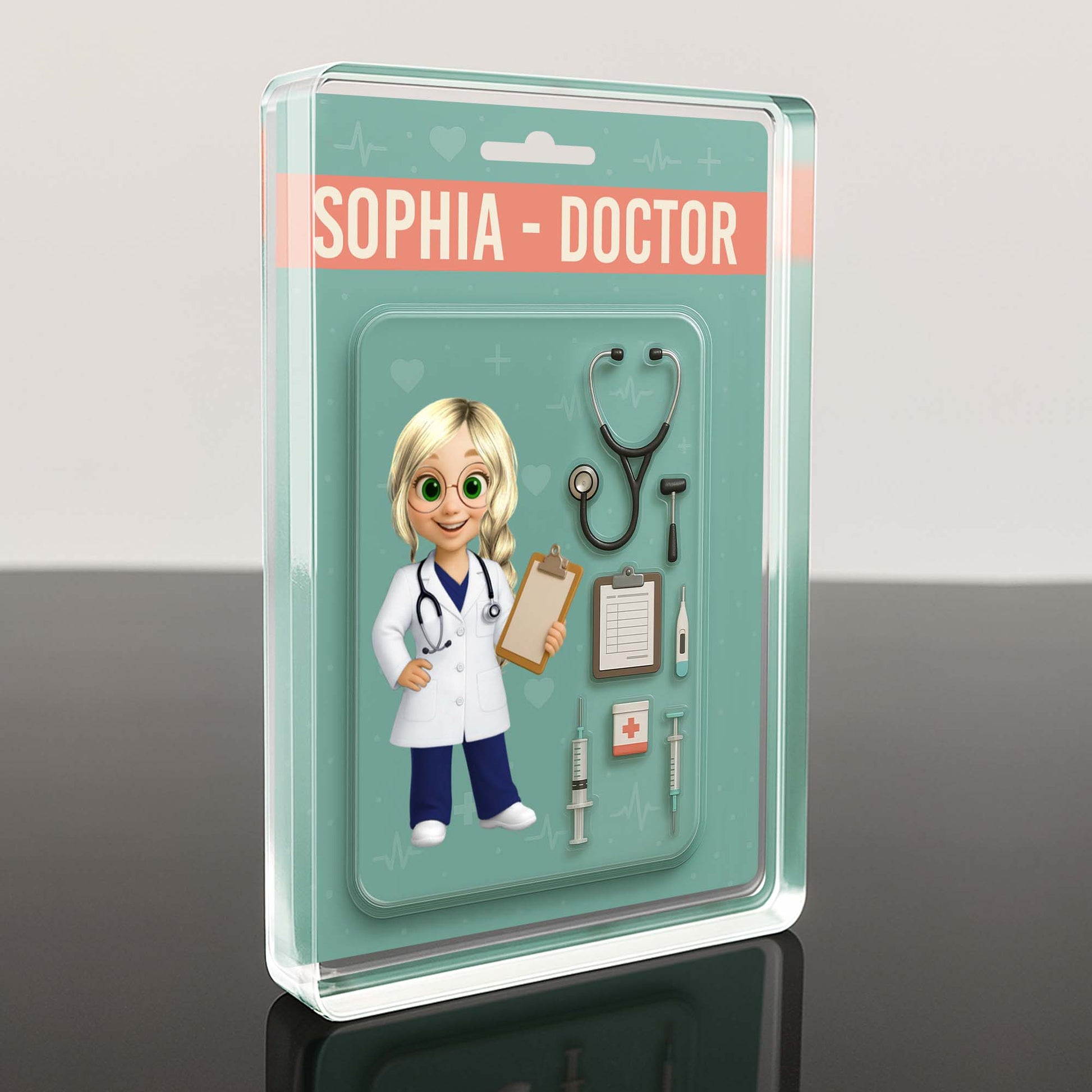 Customizable Doctor Theme Acrylic Plaque With Medical Tools