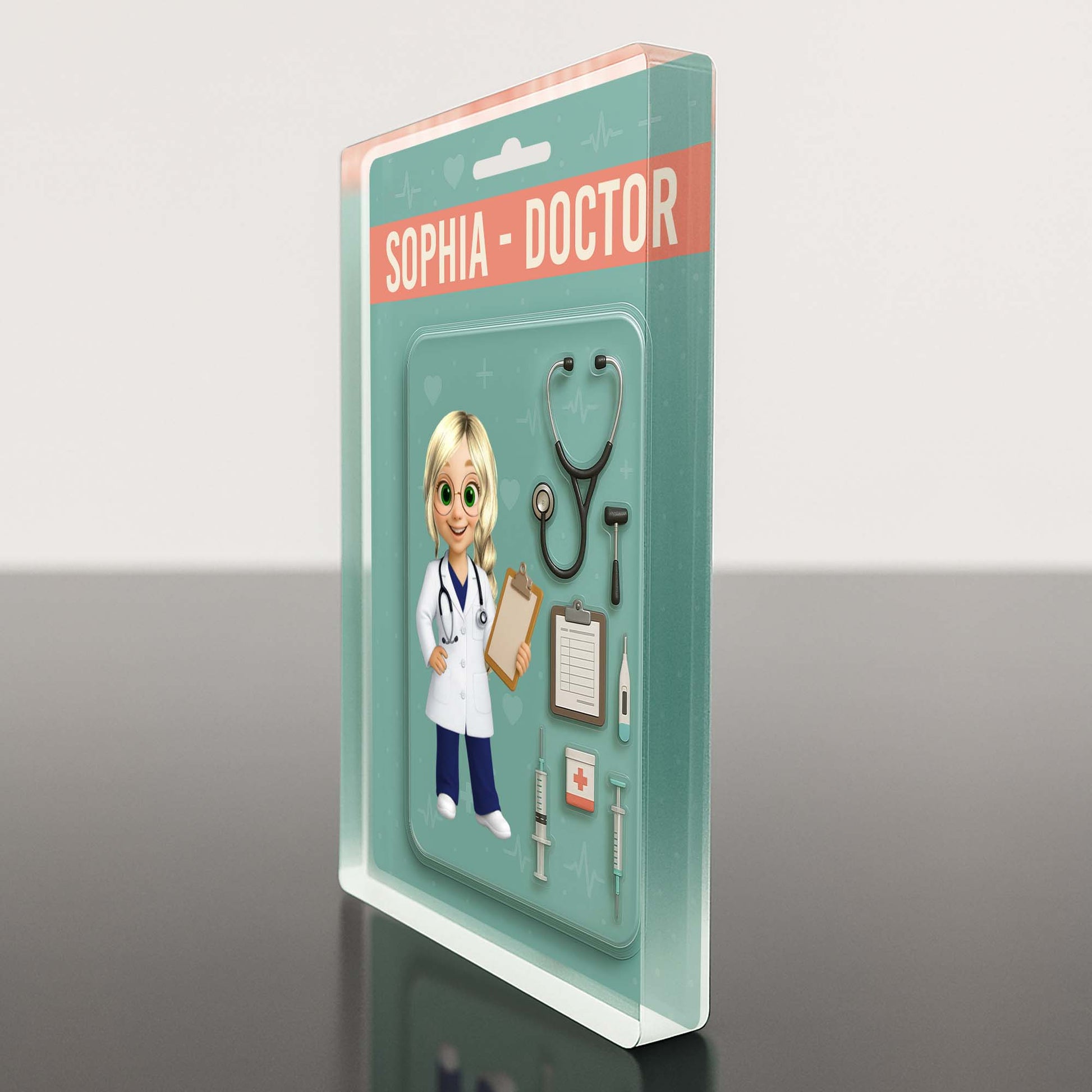 Customizable Doctor Theme Acrylic Plaque With Medical Tools