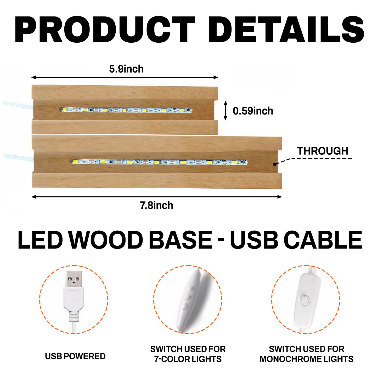 Dr. James Parker, Dental Surgeon, Tooth Design - Personalized LED Night Light With Wooden Base - DOC005_LEWO